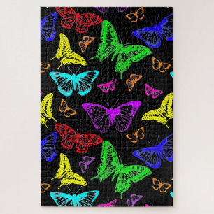 Puzzle Papillons de couleur arc-en-ciel volant