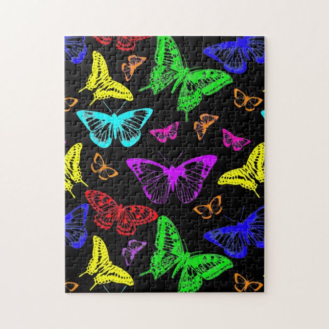 Puzzle Papillons de couleur arc-en-ciel volant (Vertical)