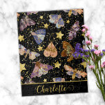 Puzzle Papillons de nuit de nuit de Whimsical Parties sci<br><div class="desc">Un design motif fantasque et magique de papillons nocturnes et d'étoiles créées à l'aide d'une combinaison de différentes techniques d'art et de faux accents de parties scintillant d'or sur un arrière - plan noir chic.</div>