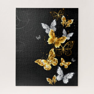 Puzzle Papillons d'or et de blanc