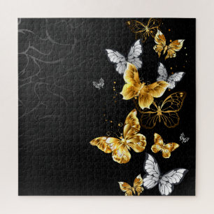 Puzzle Papillons d'or et de blanc