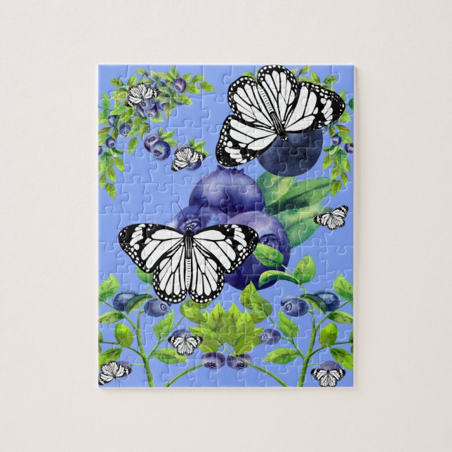 Puzzle Papillons et bleuets (Vertical)