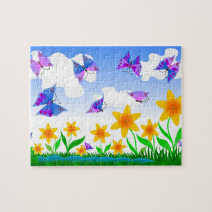 Puzzle Papillons et fleurs