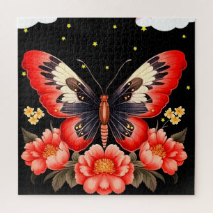 Puzzle Papillons et fleurs sont dans ce magnifique