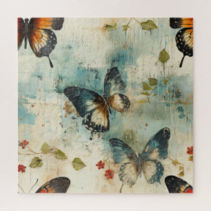 Puzzle Papillons et fleurs Vintages colorés (7)