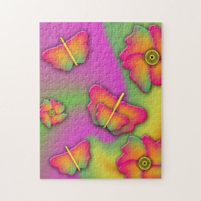 Puzzle Papillons & Fleurs (Vertical)