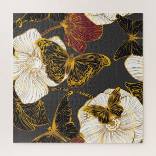 Puzzle Papillons & Fleurs : Motif Boho de printemps