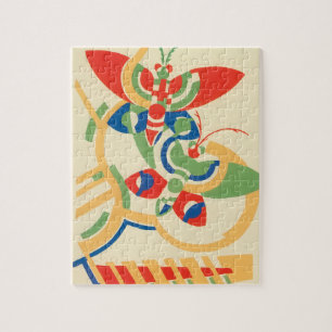 Puzzle Papillons Jazz Pochoir Art Déco vintage