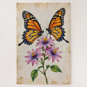 Puzzle Papillons Monarques Symétrie Cardiaque Parfaite