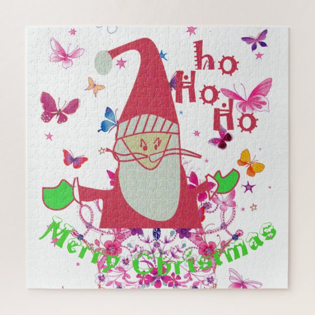 Puzzle Papillons père Noël Hohoho Joli Noël (Vertical)