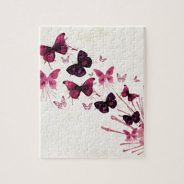 Puzzle Papillons pour aquarelle colorés (Vertical)