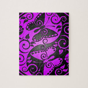 Puzzle Papillons, pourpre et noir de Yin Yang