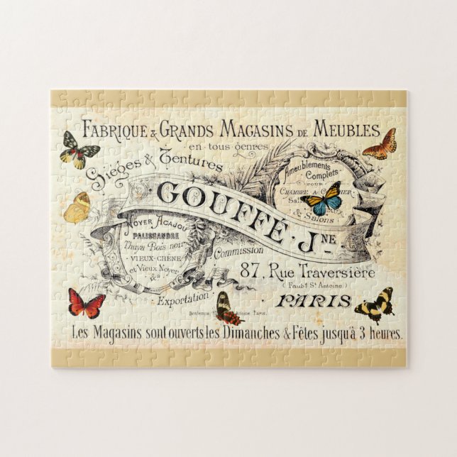 Puzzle Papillons vintages sur publicité française (Horizontal)