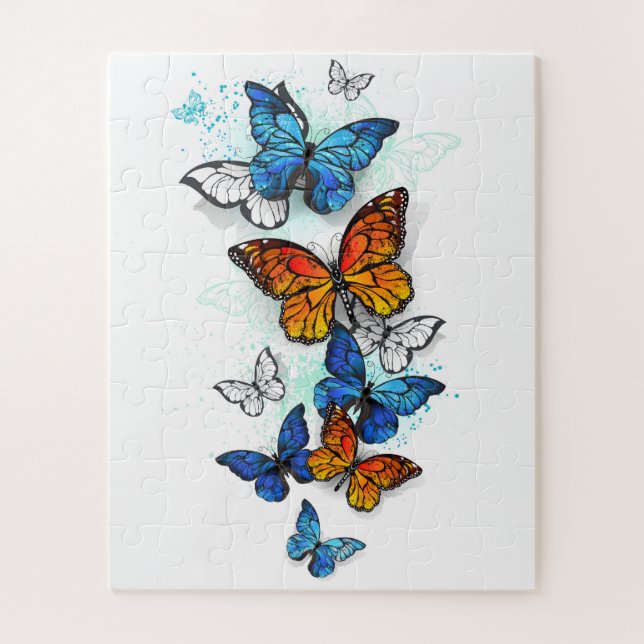 Puzzle Papillons volants Morpho et Monarch (Vertical)