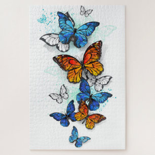 Puzzle Papillons volants Morpho et Monarch