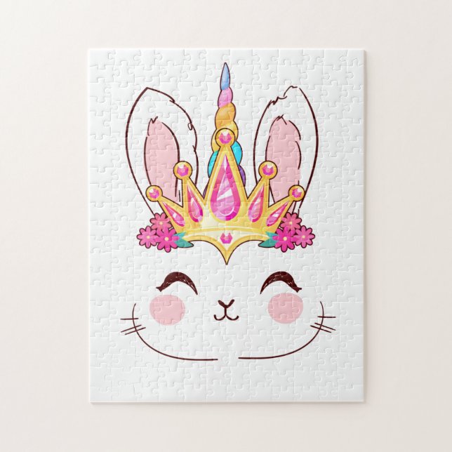 Puzzle Pâques Unicorn Le Visage Bunny Pour Femmes Filles  (Vertical)