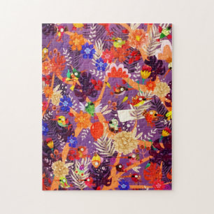 Puzzle Paradis des fleurs d'oiseaux de la Jungle tropical