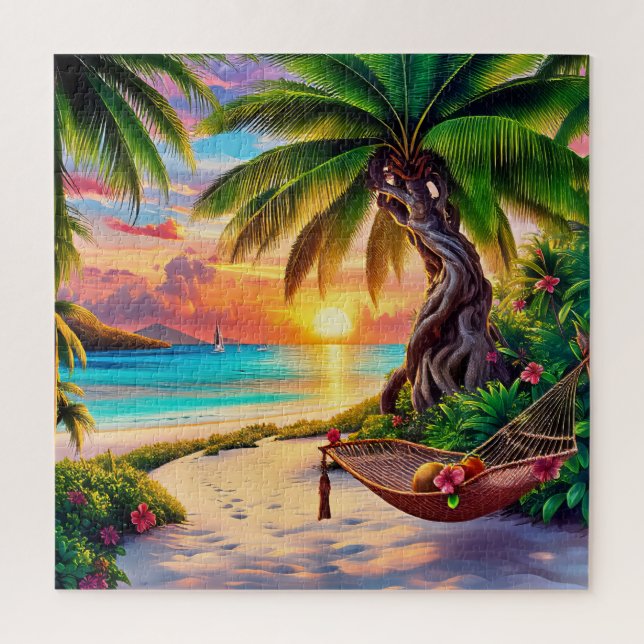 Puzzle Paradis du coucher de soleil tropical (Vertical)