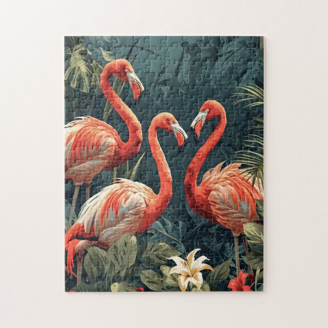 Puzzle Paradis du Flamant rose tropical : carte postale V (Vertical)