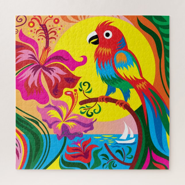Puzzle Paradis du perroquet tropical (Vertical)