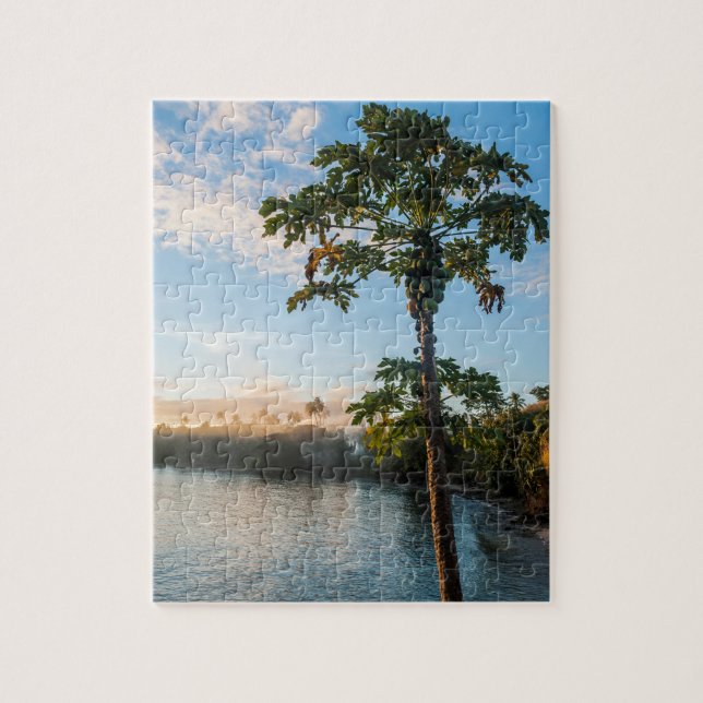 Puzzle Paradis tropical au coucher du soleil, Fidji (Vertical)