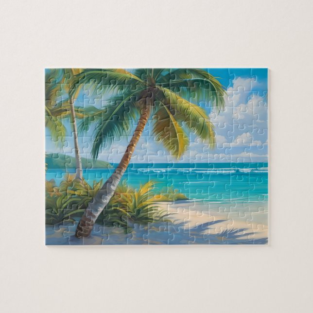 Puzzle Paradis tropical Coloré Mer & Palmiers (Horizontal)