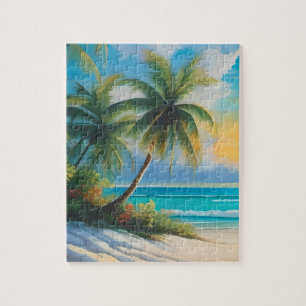 Puzzle Paradis tropical Coloré Mer & Palmiers