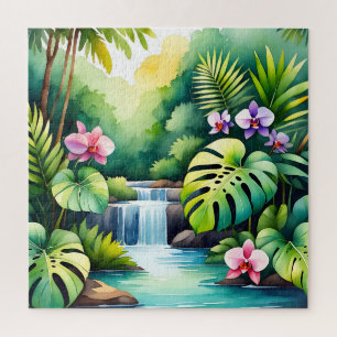 Puzzle Paradis tropical de la cascade de la jungle et de