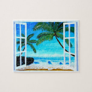 Puzzle Paradise Beach Window - Caribbean Hideaway