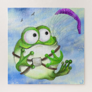 Puzzle Parapente de grenouille amusante - Dessin de dessi