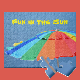 Puzzle Parapluie de plage multicolore et coloré clair