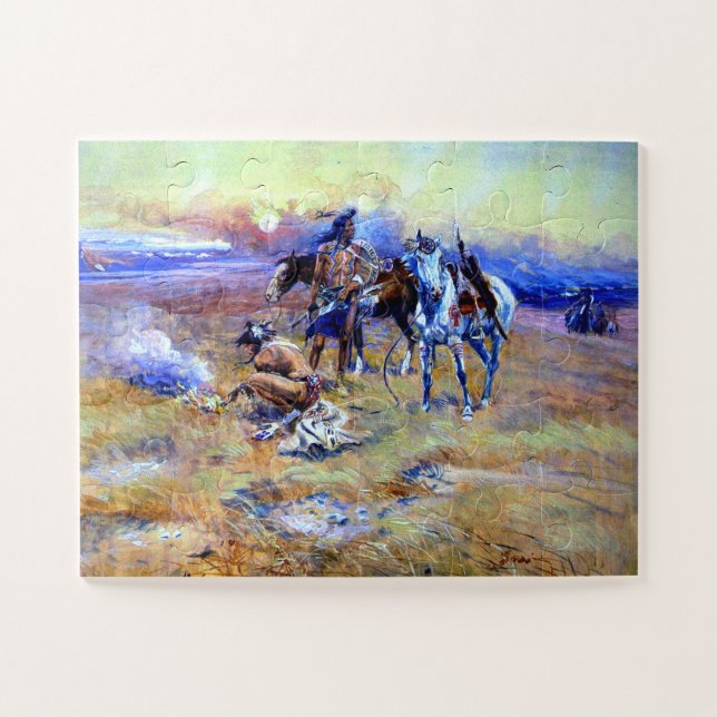 Puzzle Parc à bisons Blackfeet Charles M Russell 1905 (Horizontal)