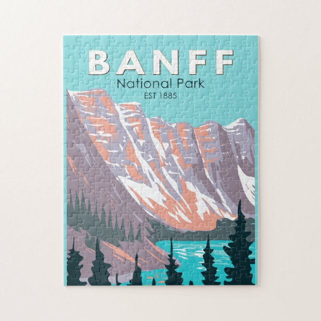 Puzzle Parc national Banff Moraine Lac Vintage (Vertical)