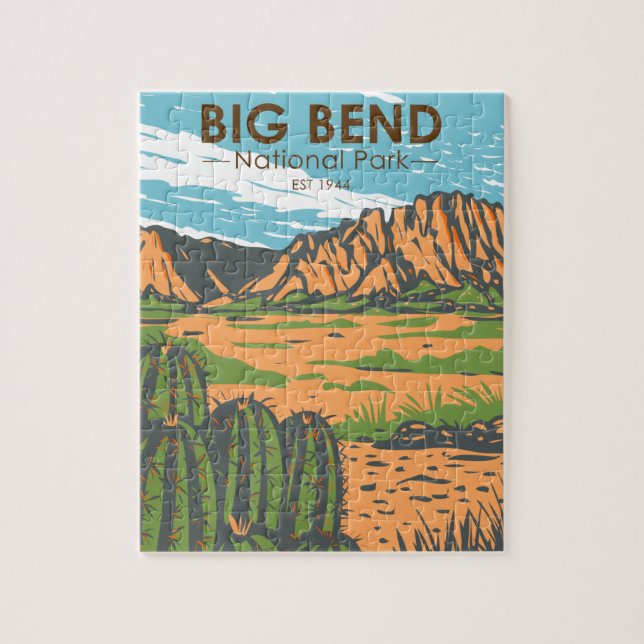 Puzzle Parc national Big Bend Chihuahuan Désert Vintage (Vertical)