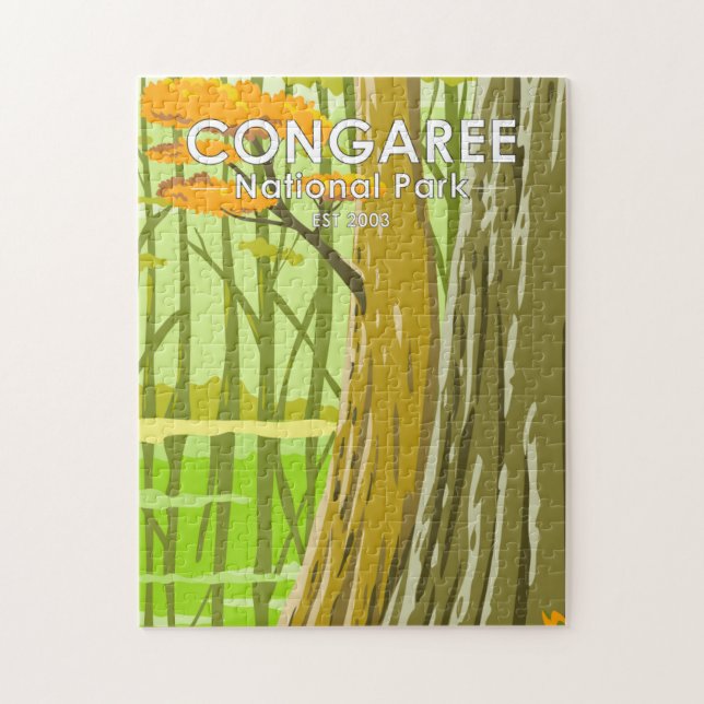 Puzzle Parc national de Congaree Caroline du Sud Art Vint (Vertical)