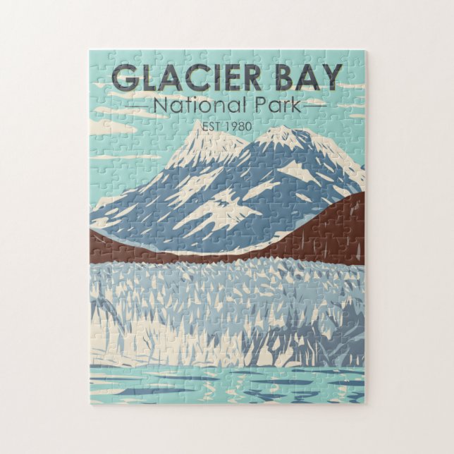 Puzzle Parc national de Glacier Bay Alaska Vintage (Vertical)
