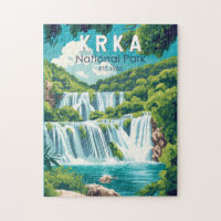 Parc national de Krka Croatie Travel Art Vintage