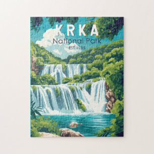 Puzzle Parc national de Krka Croatie Travel Art Vintage