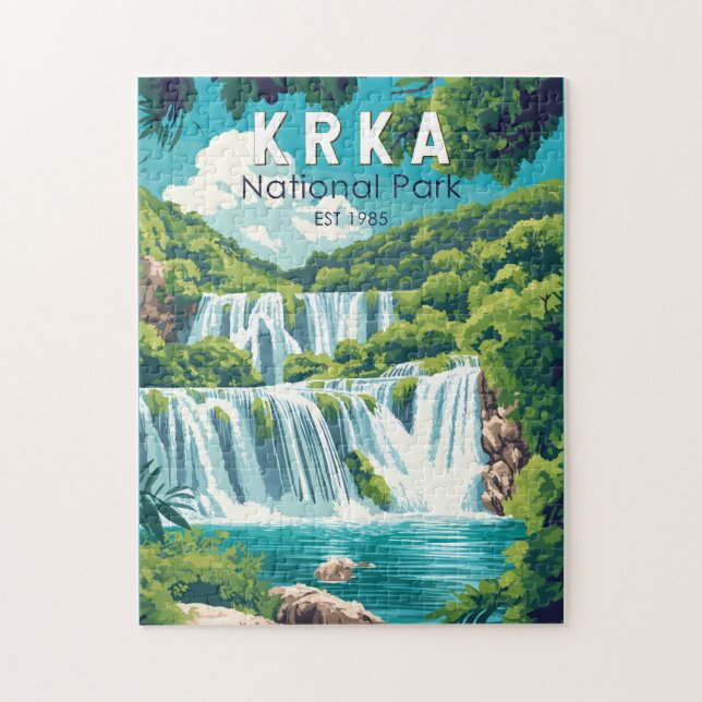 Puzzle Parc national de Krka Croatie Travel Art Vintage (Vertical)