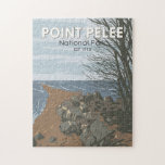 Puzzle Parc national de la Pointe-Pelée Art Vintage<br><div class="desc">Design vectoriel du parc national de la Pointe-Pelée. Le parc se compose d'une péninsule de terres,  principalement de marais et d'habitats boisés,  qui s'efface jusqu'à un point précis au fur et à mesure qu'il s'étend dans le lac Érié.</div>