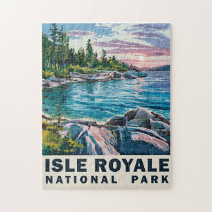 Puzzle Parc national de l'Isle Royale Aquarelle Art Vinta