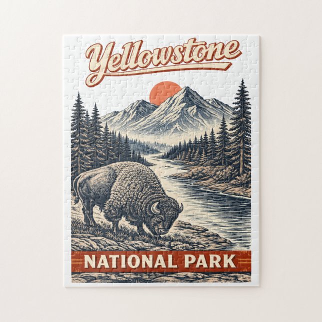 Puzzle Parc national de Yellowstone - Bison (Vertical)