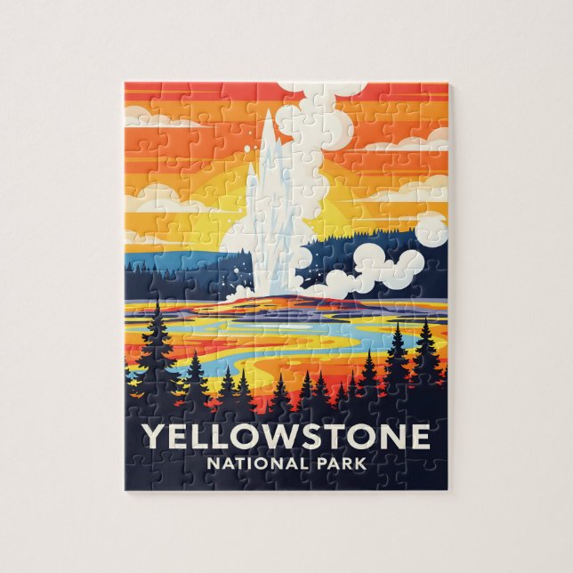 Puzzle Parc national de Yellowstone – Geyser vibrant (Vertical)