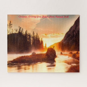 Puzzle Parc national de Yellowstone .Vœux de Noël