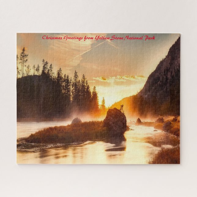Puzzle Parc national de Yellowstone .Vœux de Noël (Horizontal)