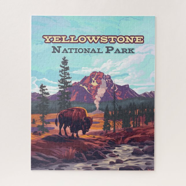 Puzzle Parc national de Yellowstone Wyoming Bison Geyser (Vertical)