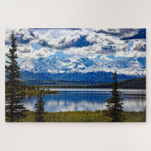 Puzzle Parc national Denali Alaska Ciel Nuages Montagnes