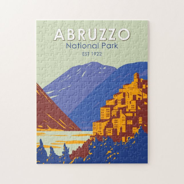 Puzzle Parc national des Abruzzes Italie Voyage Art Vinta (Vertical)
