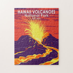 Puzzle Parc national des volcans d'Hawaii Vintage 