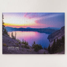 Parc national du lac Crater Oregon Au coucher du s